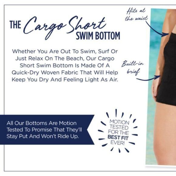 Swimsuits for All Board Short Quick Dry Swim Women's Size 38/40 XL Pull On Elsti - Picture 12 of 12